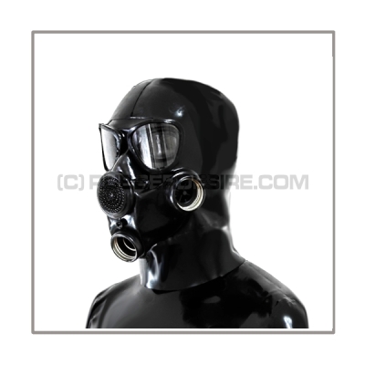 Deluxe gasmask-zipper-hood HR-P2 with two gasmasks threads and thread cover - model PMK